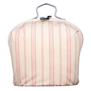 pink stripe fabric tea cosy by de ruig