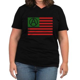Anarchist American Flag T shirt Womens Plus Size by tree_anarchist