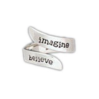 Far Fetched Adjustable Sterling Silver Imagine / Believe Ring Far Fetched Talk Talk Inspirational Jewelry Jewelry