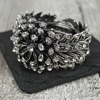 crystal metal leaf bracelet by my posh shop