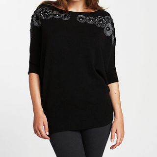 beaded batwing jumper 20% off by cocoa cashmere