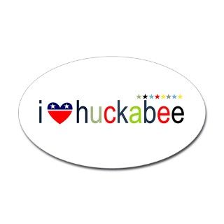  I Heart Huckabee  Oval Decal by electionswag