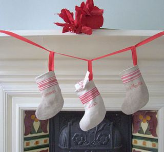 personalised small christmas stocking garland by polkadots & blooms