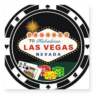 Las Vegas Poker Chip Design Square Sticker by Admin_CP5970440
