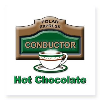 The Polar Express Hot Chocolate Square Sticker 3 by kinnikinnick
