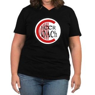 Cheer Coach Circle Red Womens Plus Size V Neck Da by cheertalktees
