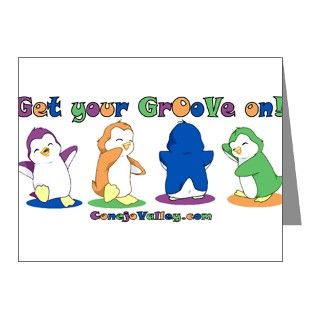 Dancing Penguins GrOoVe Note Cards (Pk of 10) by conejovalley