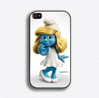the smurfs smurfette 6 iphone case for 4 and 4s plastic black color 