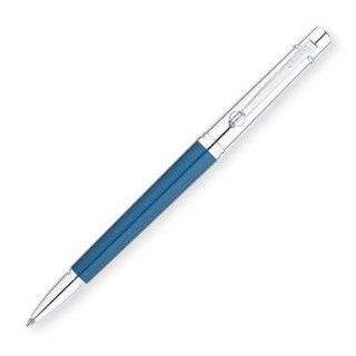 Cross Stylist Pearlescent Marine Blue Ball Point Pen with chrome plated appointments (AT0402DC 2)  Fountain Pens 