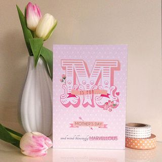 'mind blowingly marvellous' mother's day card by paperknots