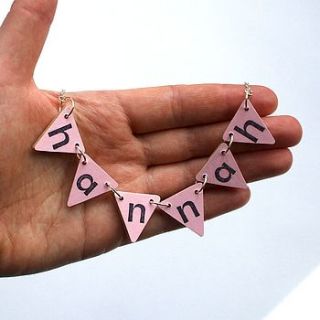 six letter custom name bunting necklace by lucie ellen