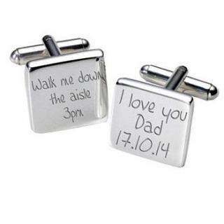personalised father of the bride cufflinks by sleepyheads