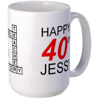 HAPPY 40th JESS SCRABBLE STYLE Mug by ScrabbleStyle