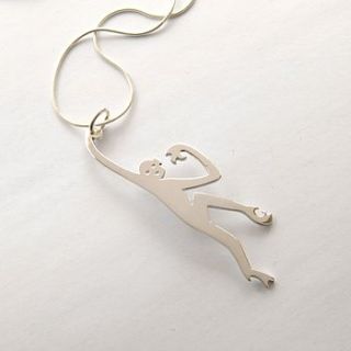 silver monkey pendant by saba jewellery