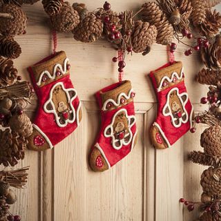 gingerbread man stocking decoration by the contemporary home