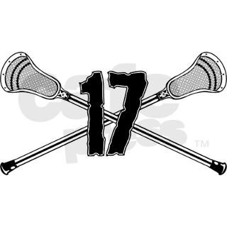 Lacrosse Number 17 Rectangle Decal by mmdg