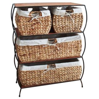 Pangaea Rattan Four Drawer Dresser with Liners