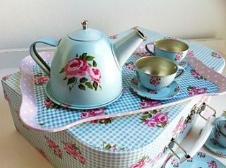 children's retro rose floral tea set by the little picture company