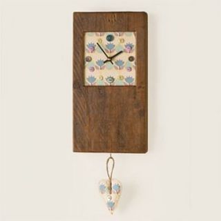 reclaimed wood button wall clock by cocoonu