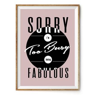 'fabulously busy' typography print by rock the custard