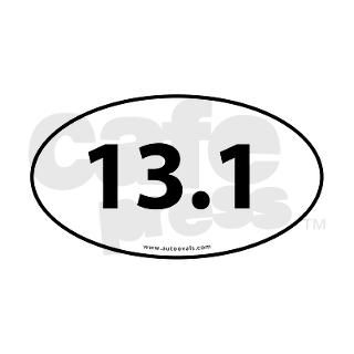 13.1 Half Marathon Bumper Sticker  White (Oval) St by Admin_CP8117474
