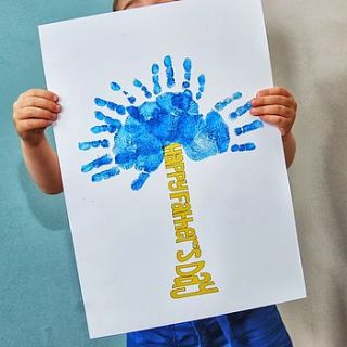 father's day hand print tree by love those prints