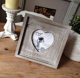 chunky wooden heart frame by the hiding place