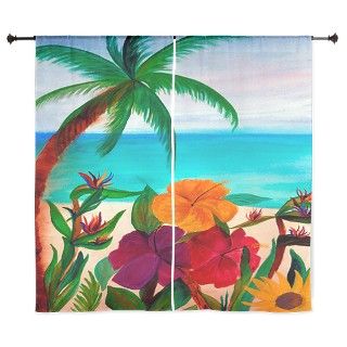 Tropical Floral Beach 60" Curtains by bythebeach