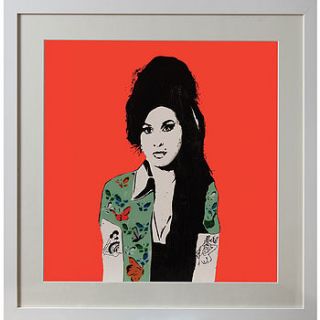framed red amy winehouse print by 77 art