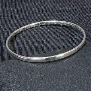 personalised women's silver bangle by hersey silversmiths