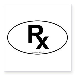 Rx Euro Style Auto Oval Sticker  White Sticker by Admin_CP8117474