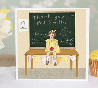 thank you teacher card 'chalkboard' by olivia sticks with layla