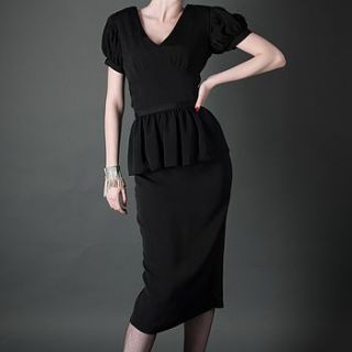chirimen puff sleeve backless dress by lizzie o