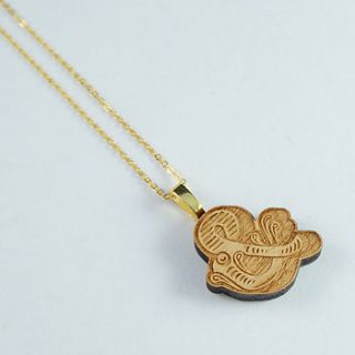 wooden ampersand necklace by vivid please