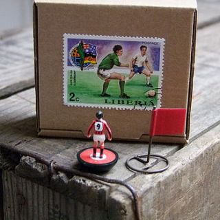 personalised original vintage miniature football player  by home & glory