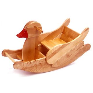 wooden rocking duck toy by hibba toys of leeds