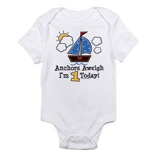 1st Birthday Sailboat Party Infant Bodysuit by chrissyhstudios