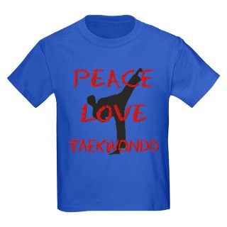 Peace Love Taekwondo Kids T Shirt by expressivemind