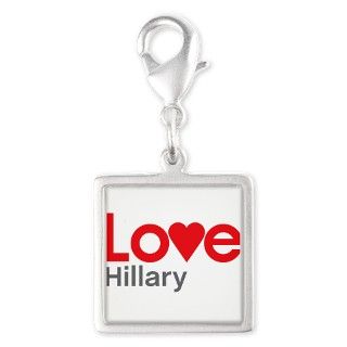 I Love Hillary Silver Square Charm by UniqueGirlsNames55