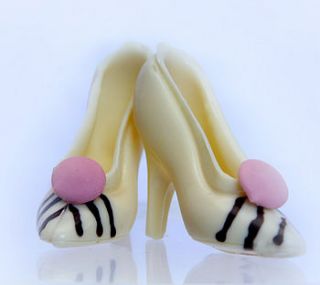 small chocolate shoes zebra print by clifton cakes