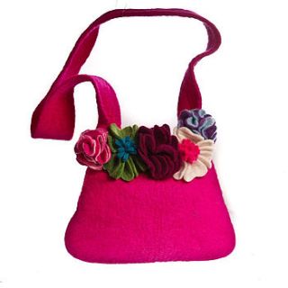 handmade felt pink bag removable brooches by felt so good