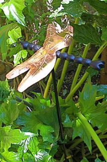 copper dragonfly garden stake by london garden trading