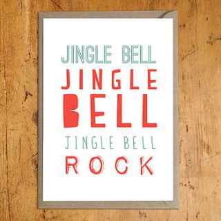 'jingle bell rock' christmas card by russet and gray