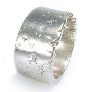 wide silver concrete ring by sarah sheridan with love and patience