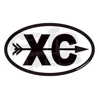 Cross Country Running XC Euro Oval Sticker with Ar by Admin_CP1436