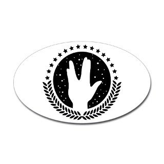 Vulcan Hand Greeting 1c Oval Decal by mendi