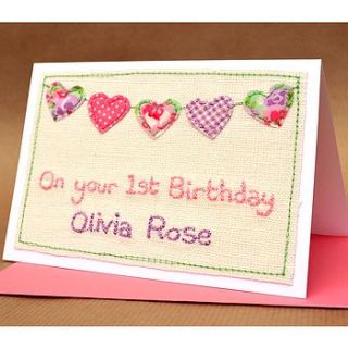 personalised girls first birthday card by jenny arnott cards & gifts