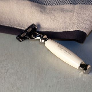 shaving razor with ivory handle by jodie byrne