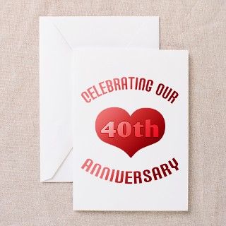 40th Anniversary Heart Gift Greeting Cards (Pk of by thepixelgarden