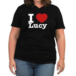 I Love Lucy Womens Plus Size V Neck Dark T Shirt by Nameteez